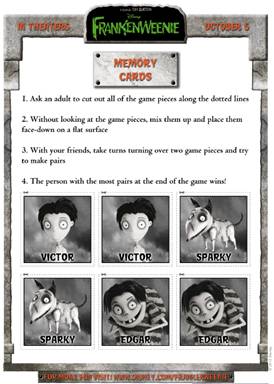 frankenweenie memory cards